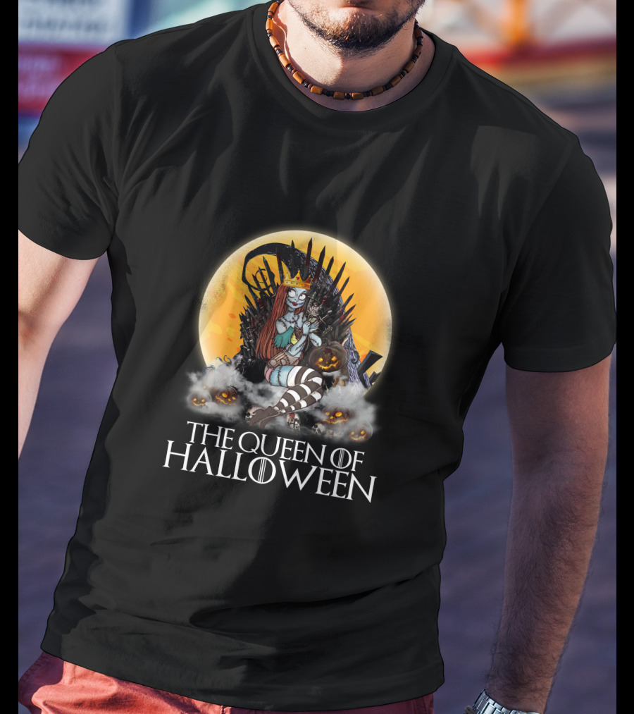 The Queen Of Halloween Throne With Monsters T-Shirt
