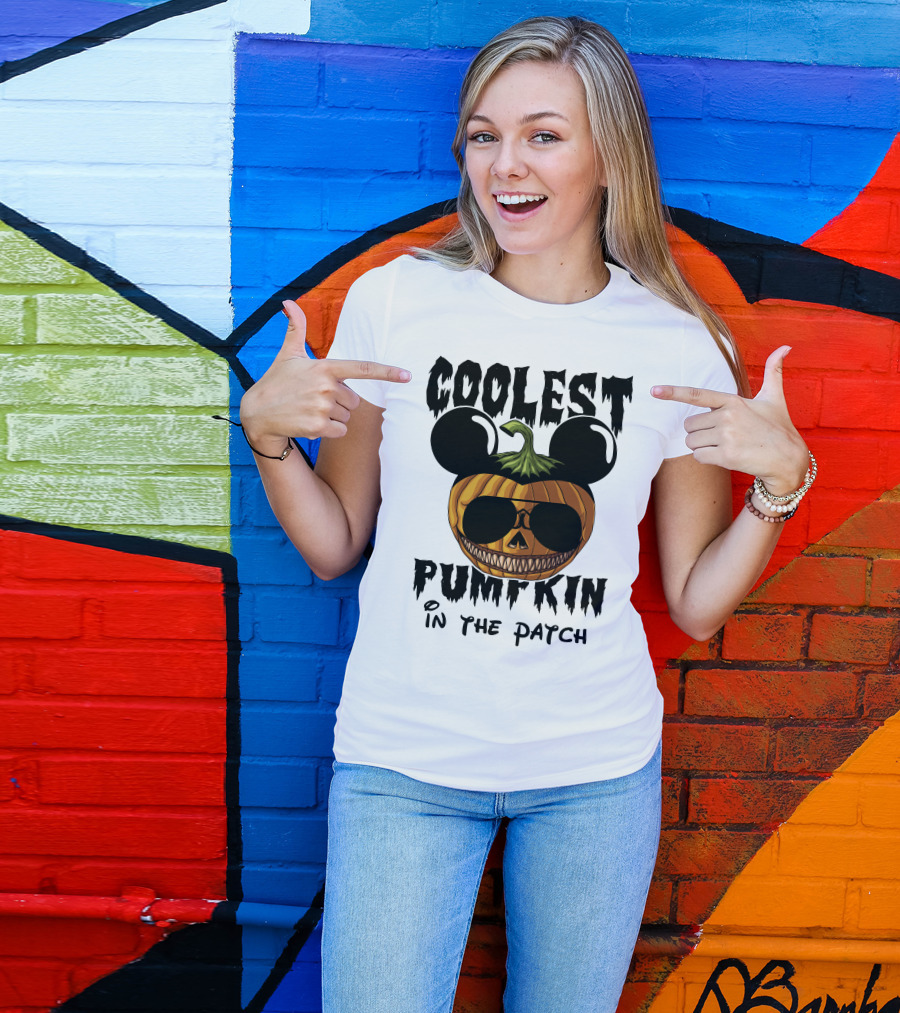 Coolest Pumpkin In The Patch Mickey Ears Sunglasses T-Shirt