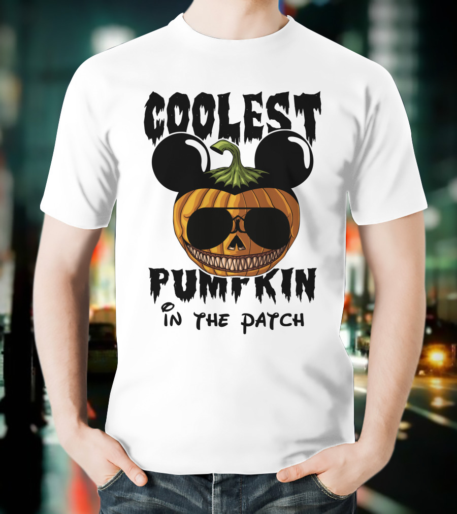 Coolest Pumpkin In The Patch Mickey Ears Sunglasses T-Shirt