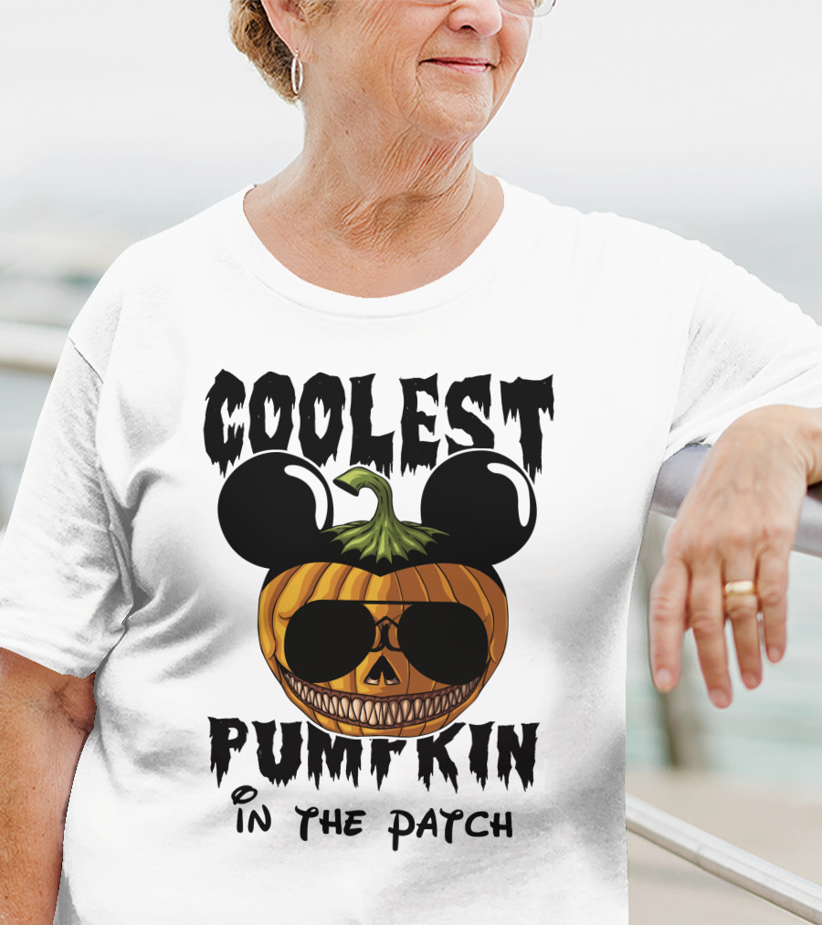 Coolest Pumpkin In The Patch Mickey Ears Sunglasses T-Shirt