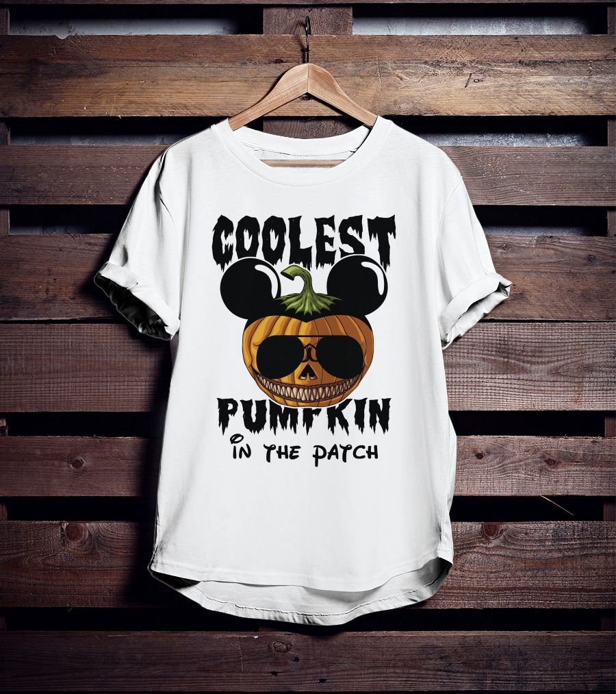 Coolest Pumpkin In The Patch Mickey Ears Sunglasses T-Shirt