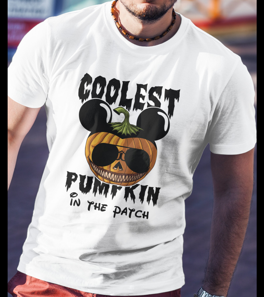 Coolest Pumpkin In The Patch Mickey Ears Sunglasses T-Shirt