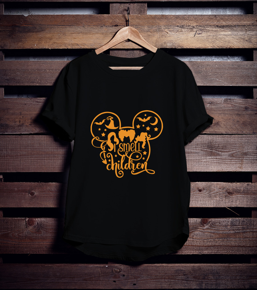 Mickey I Smell Children Witch Silhouettes And Stars T-Shirt