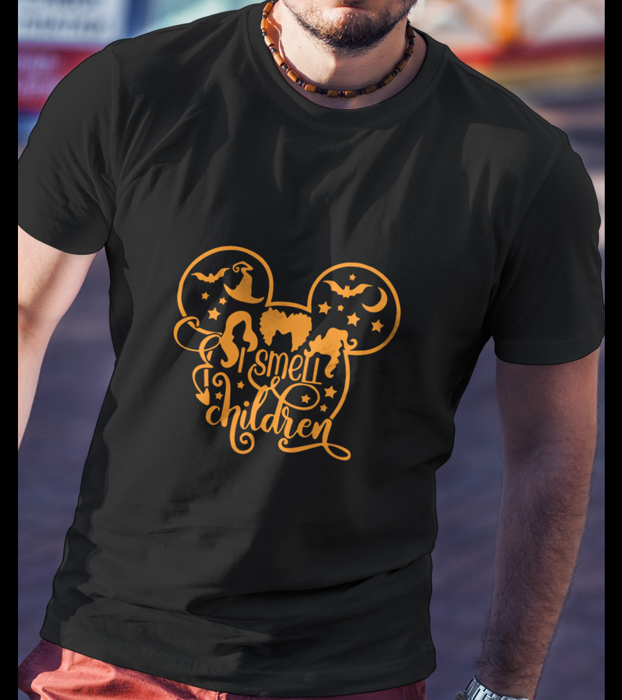 Mickey I Smell Children Witch Silhouettes And Stars T-Shirt