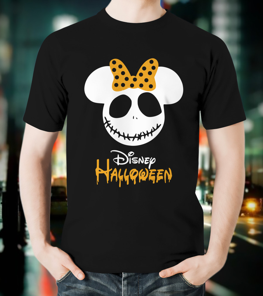 Disney Halloween Minnie Mouse Skull Bow T-Shirt