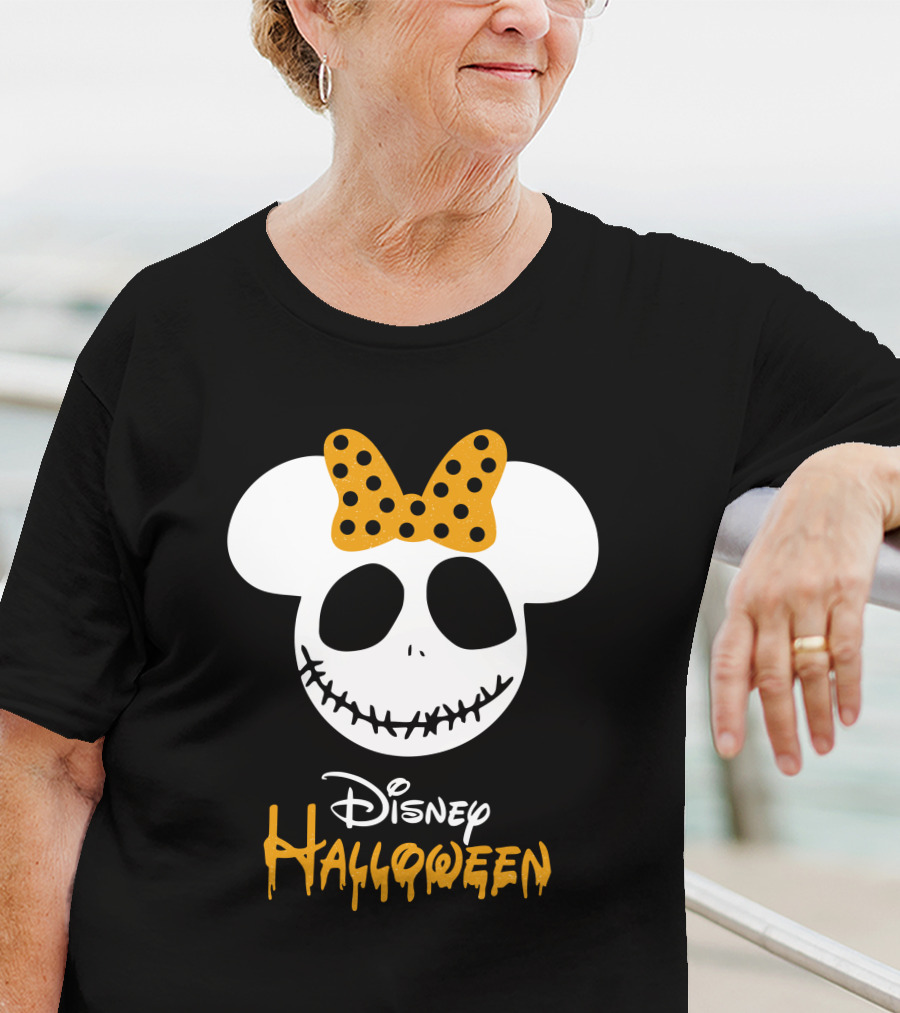 Disney Halloween Minnie Mouse Skull Bow T-Shirt