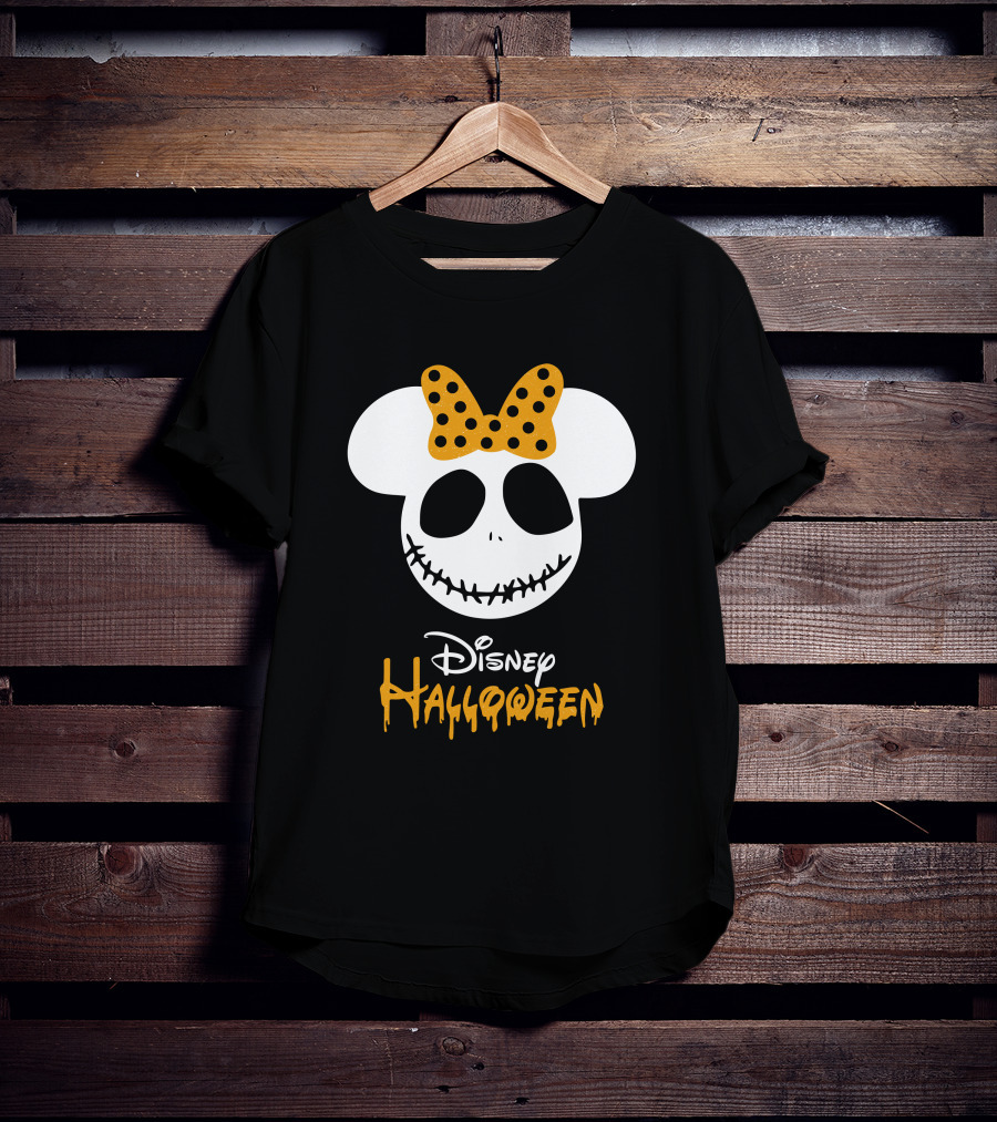 Disney Halloween Minnie Mouse Skull Bow T-Shirt