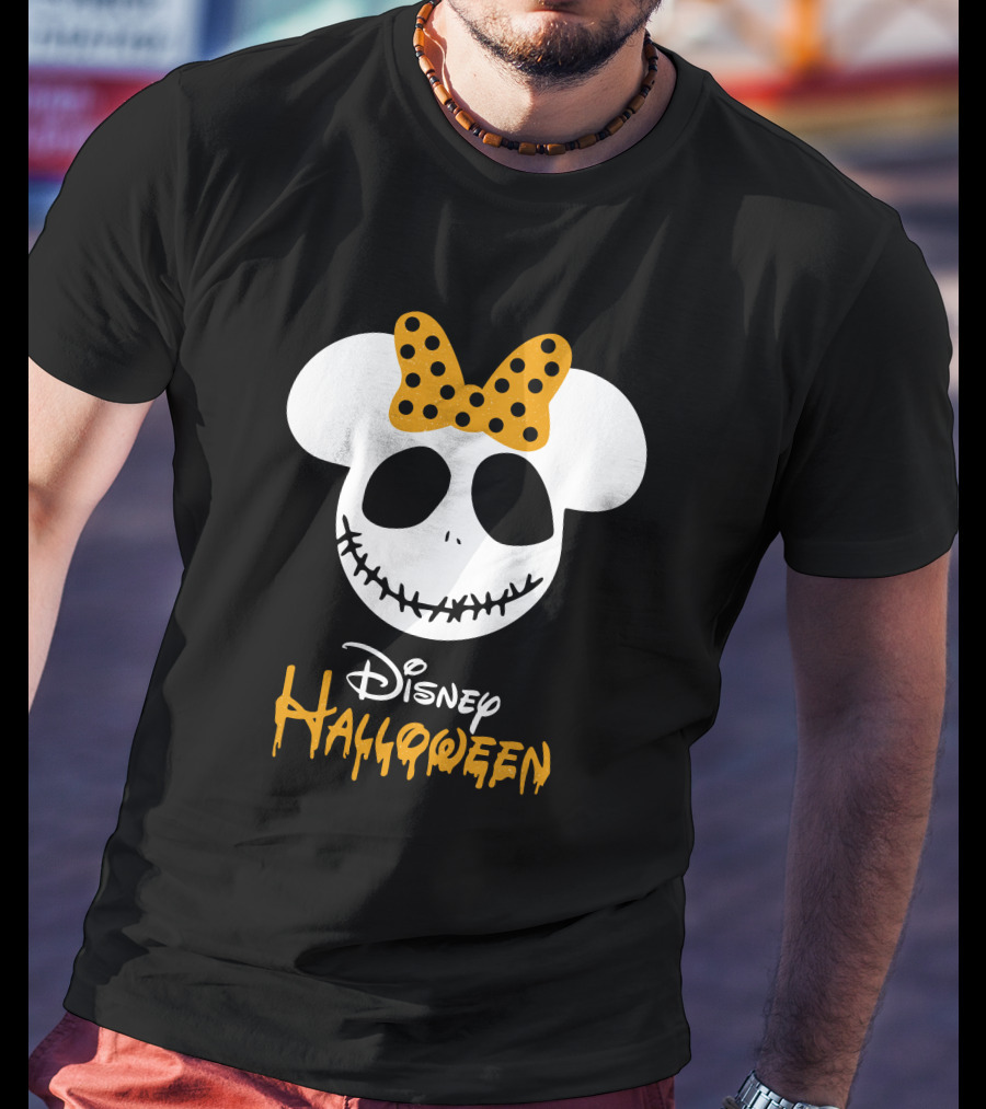 Disney Halloween Minnie Mouse Skull Bow T-Shirt