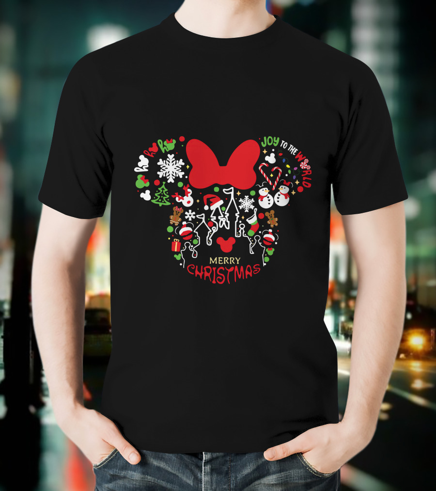 Mickey Merry Christmas Joy To The World T-Shirt