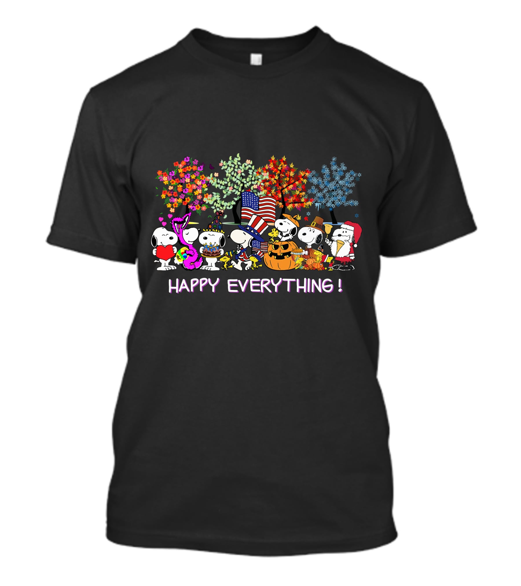 Happy Everything Snoopy Seasonal Celebrations T-Shirt