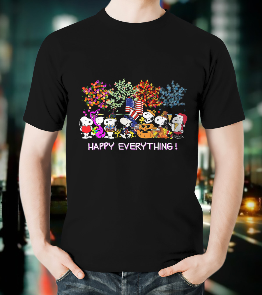 Happy Everything Snoopy Seasonal Celebrations T-Shirt
