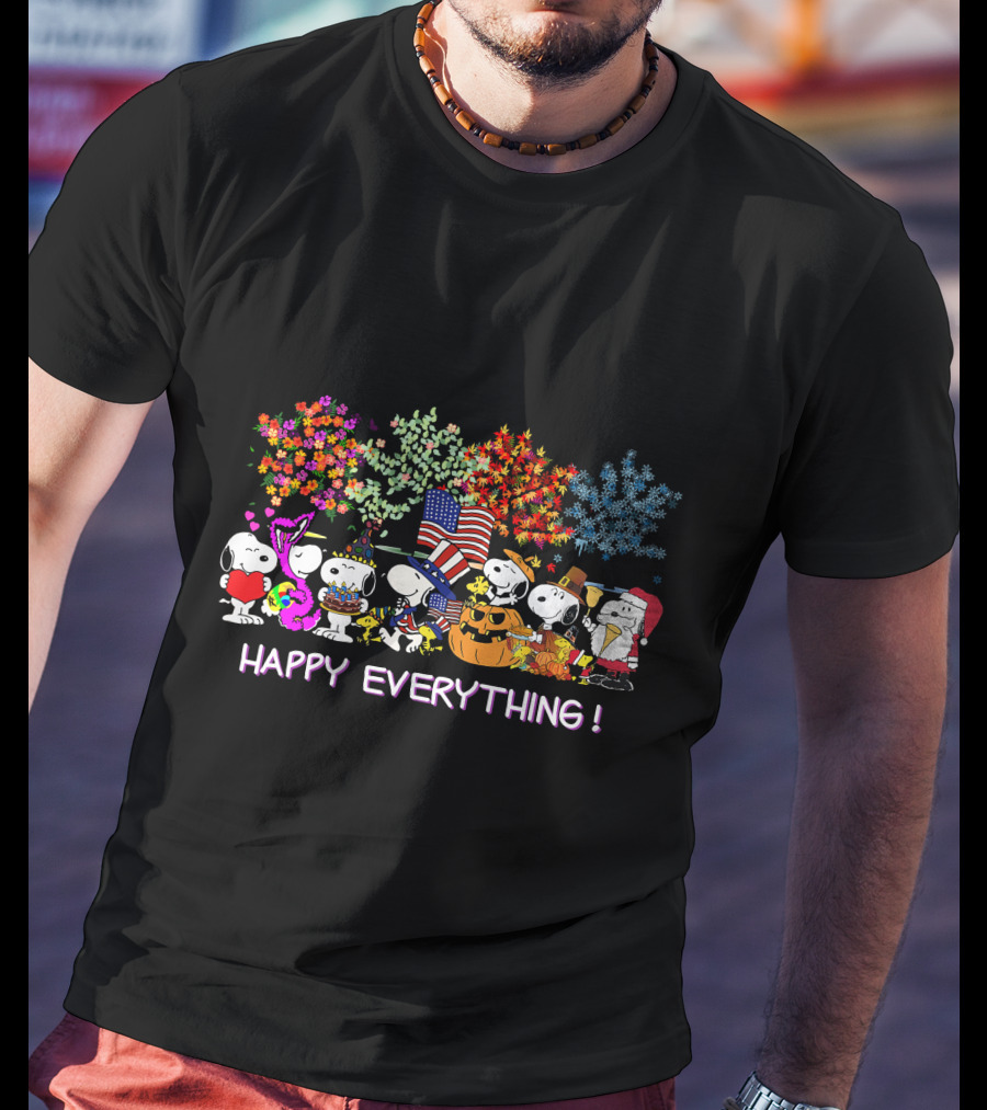 Happy Everything Snoopy Seasonal Celebrations T-Shirt