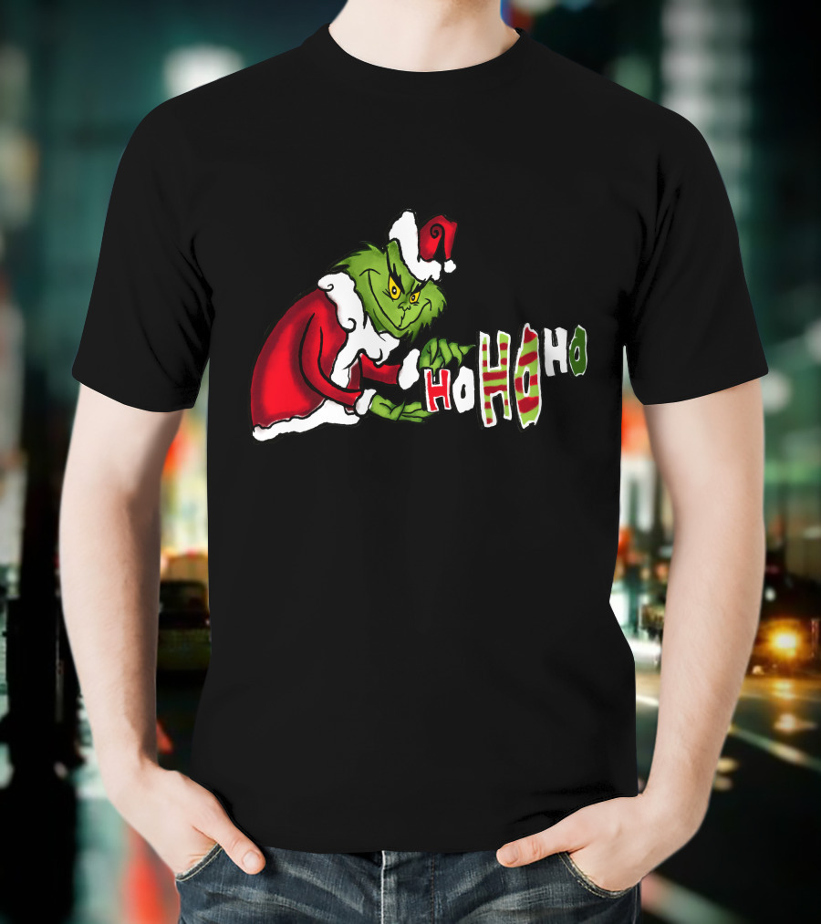 Grinch Christmas Ho Ho Ho Santa Suit Holiday Cheer T-Shirt
