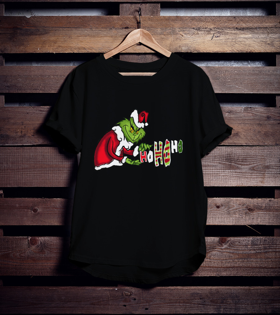 Grinch Christmas Ho Ho Ho Santa Suit Holiday Cheer T-Shirt