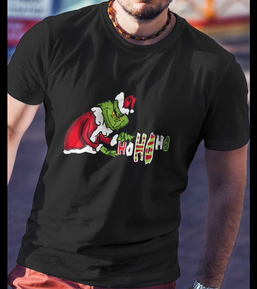 Grinch Christmas Ho Ho Ho Santa Suit Holiday Cheer T-Shirt
