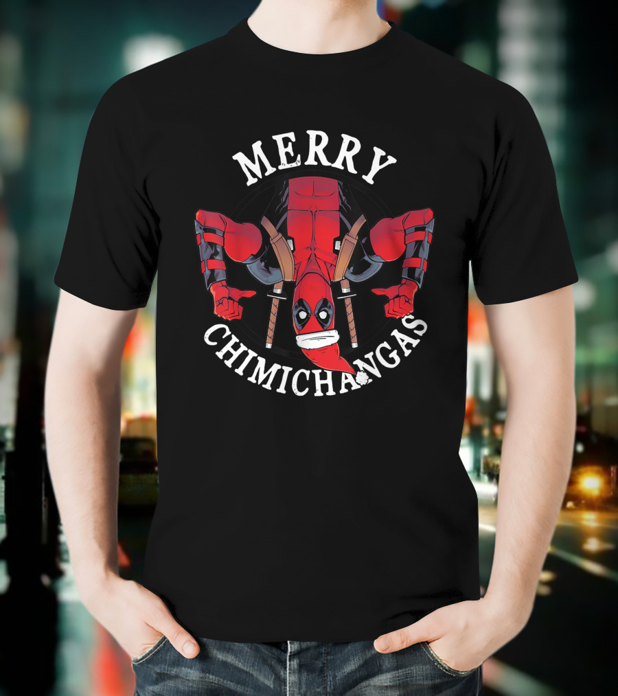 Merry Chimichangas Deadpool Christmas Santa Hat T-Shirt