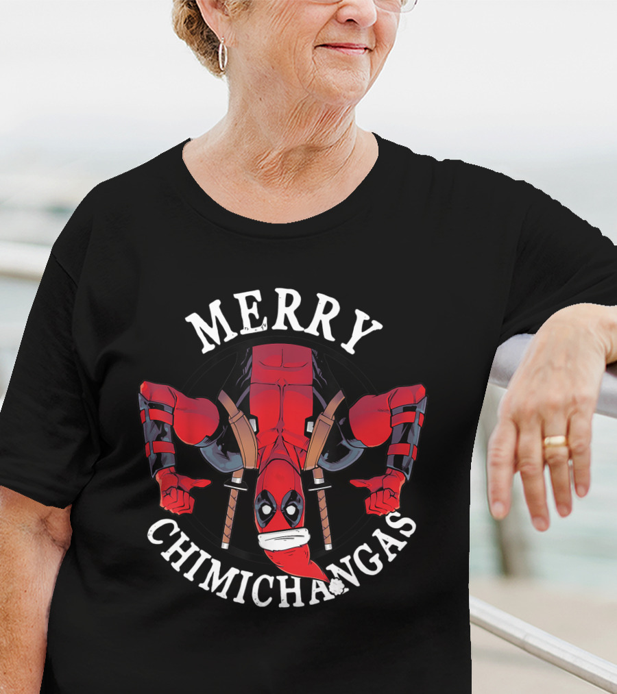 Merry Chimichangas Deadpool Christmas Santa Hat T-Shirt