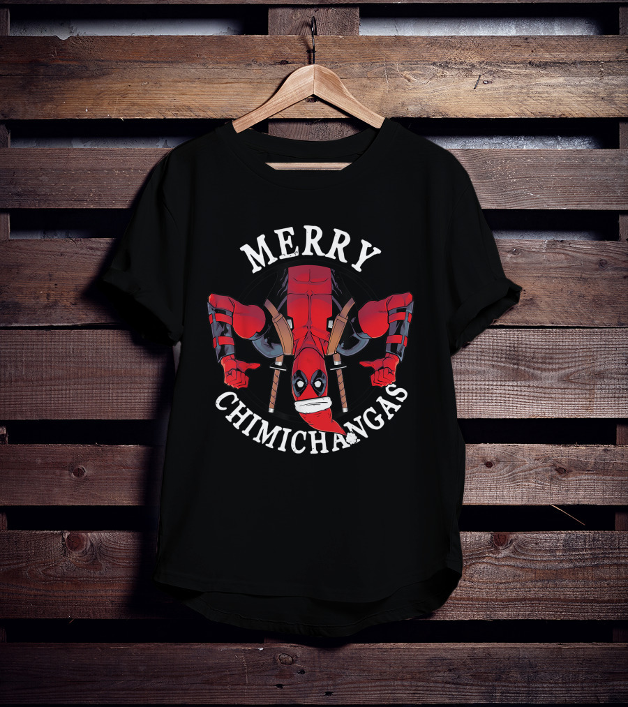 Merry Chimichangas Deadpool Christmas Santa Hat T-Shirt