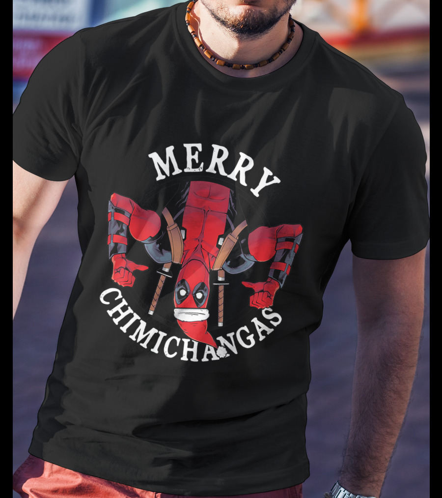 Merry Chimichangas Deadpool Christmas Santa Hat T-Shirt