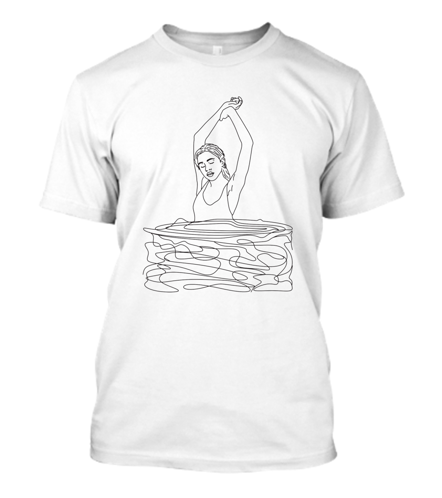 Afloat Woman Outline Swimming Artistry 172378 T-Shirt