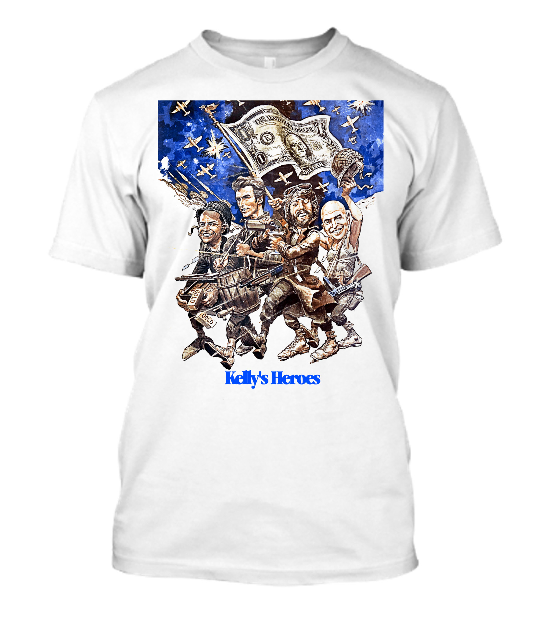 Kelly's Heroes War Adventure Dollar Bill Planes Parachute T-Shirt