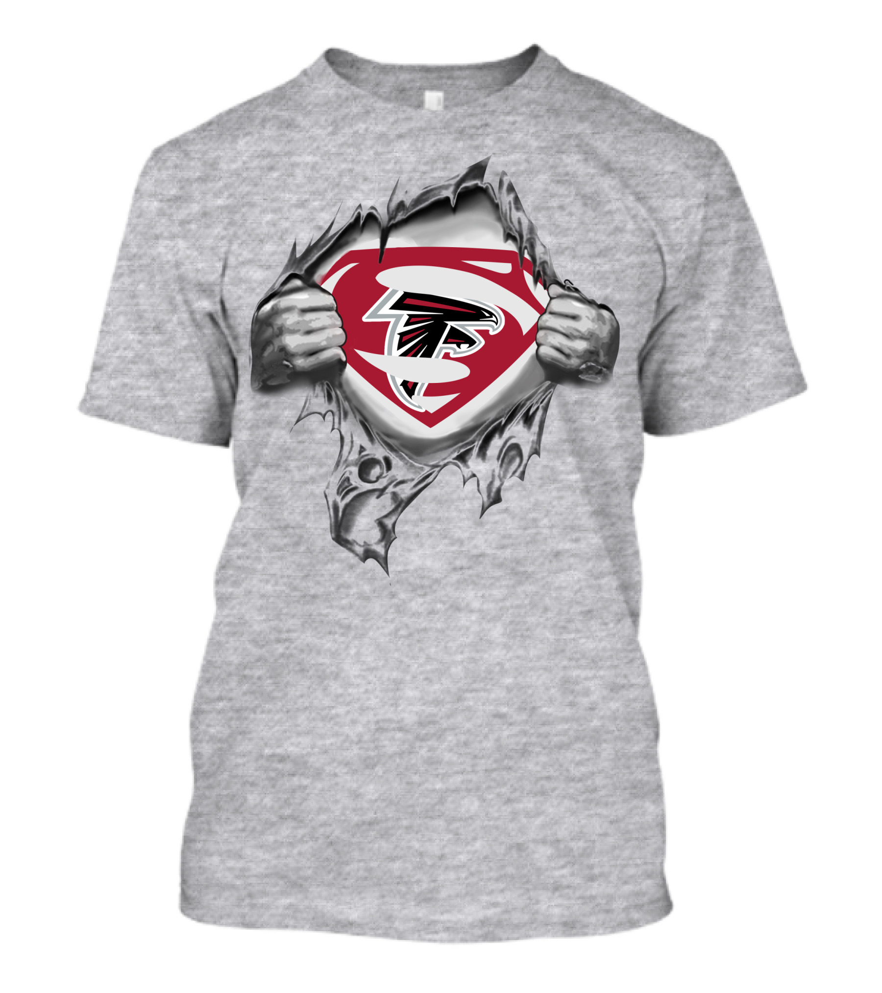 Atlanta Falcons Superman Logo Ripped Chest T-Shirt