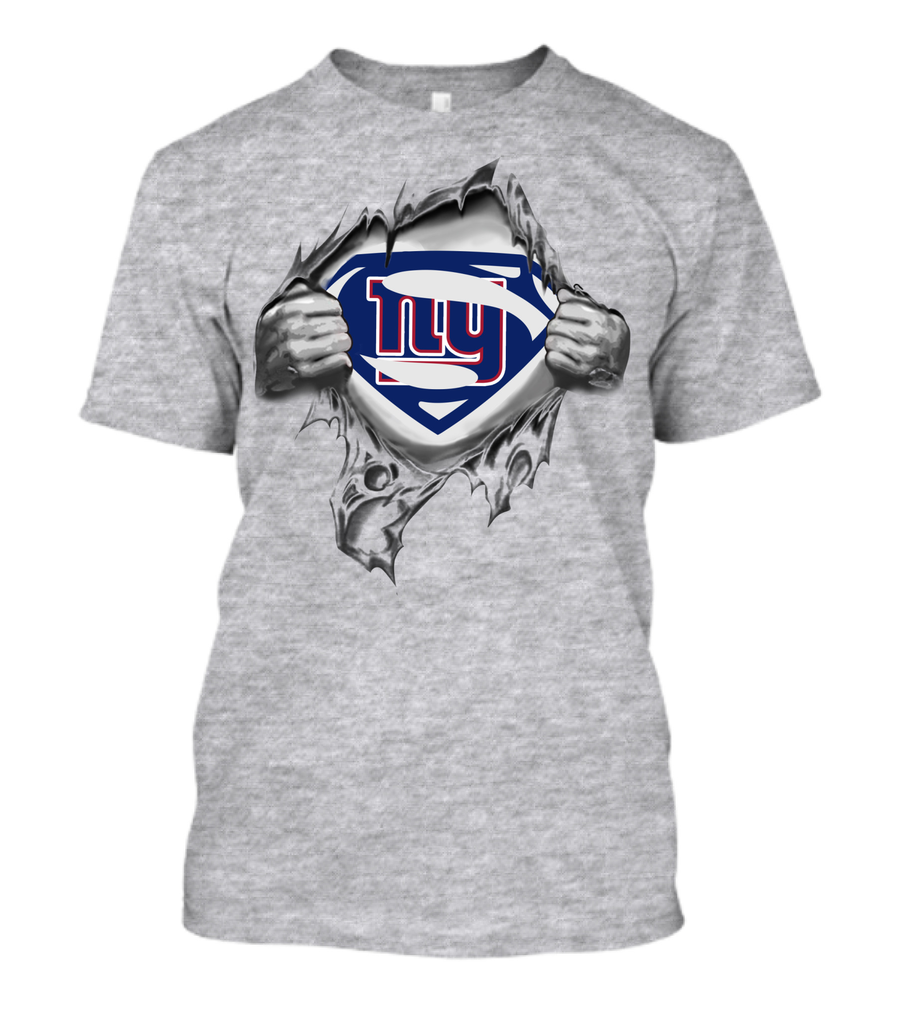 New York Giants Superman Logo Rip T-Shirt