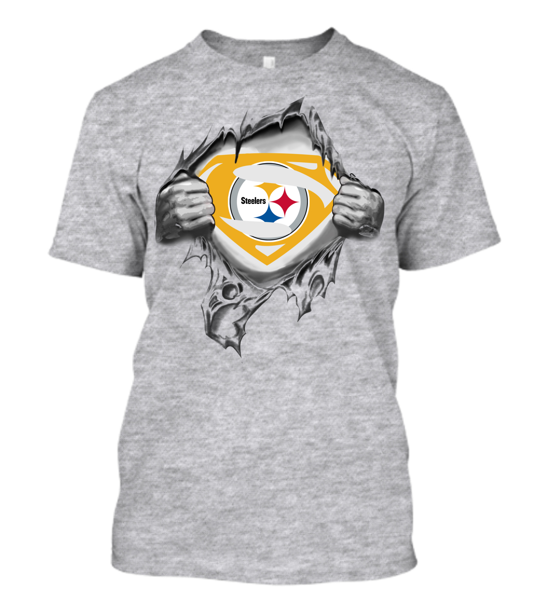 Steelers Logo Superhero Chest Reveal T-Shirt