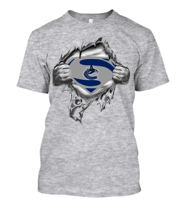 Vancouver Canucks Superman Logo Rip T-Shirt