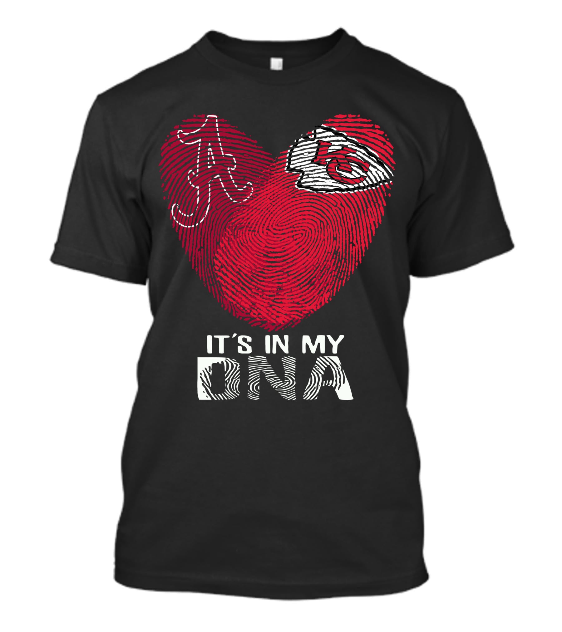 Alabama And Chiefs Heart Fingerprint It's In My Dna T-Shirt