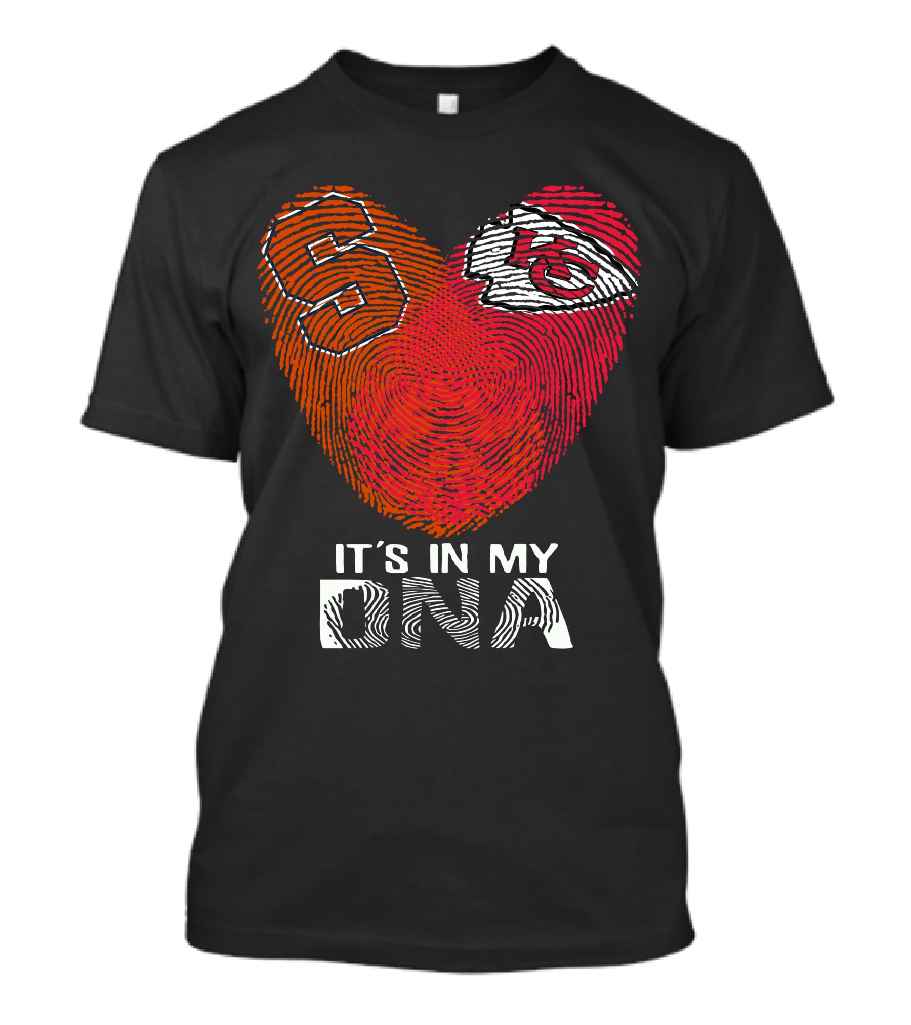 Syracuse Orange And Kansas City Chiefs It's In My DNA Fingerprint Heart T-Shirt