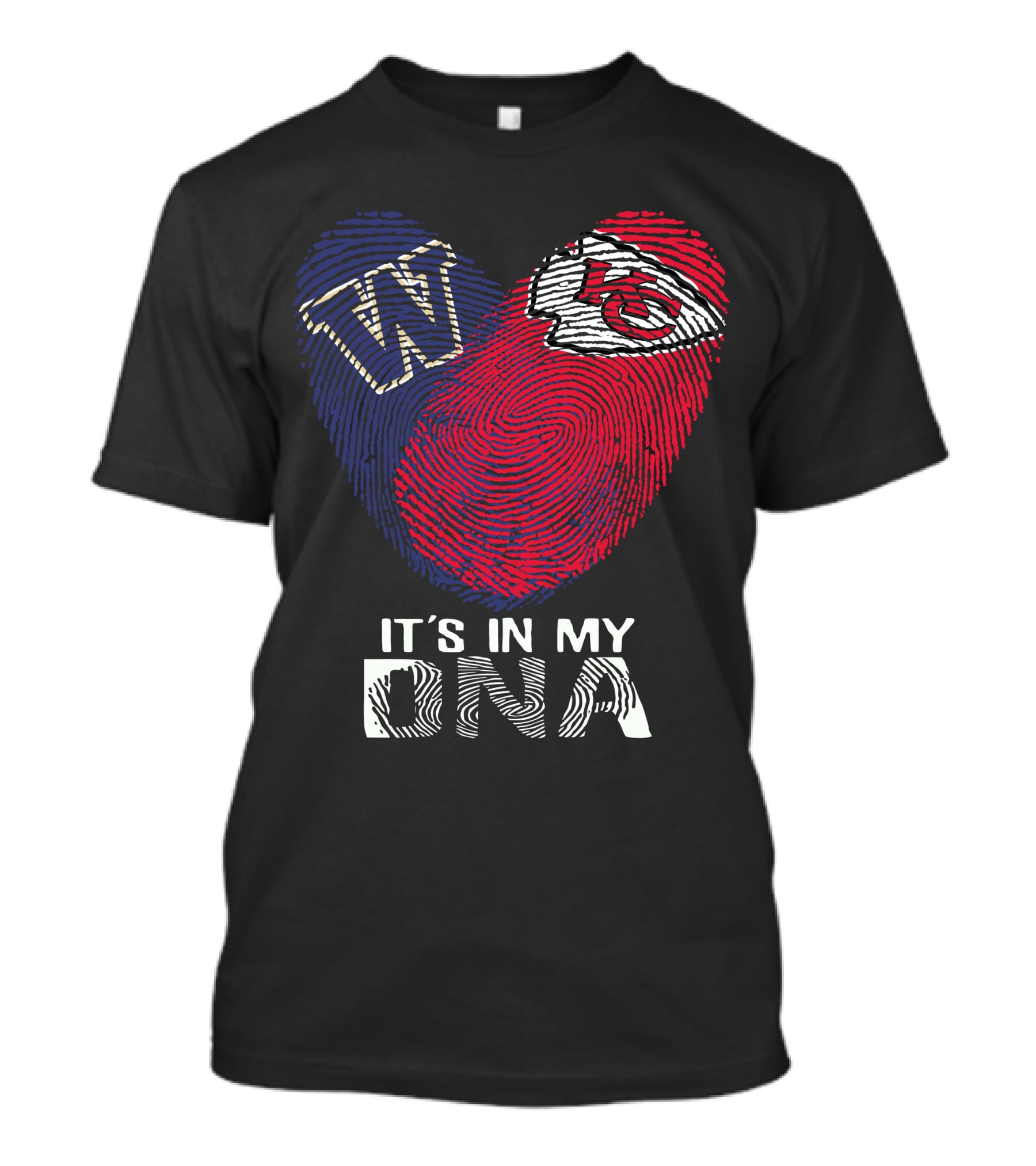Washington Huskies W And Chiefs It's In My DNA Fingerprint Heart T-Shirt