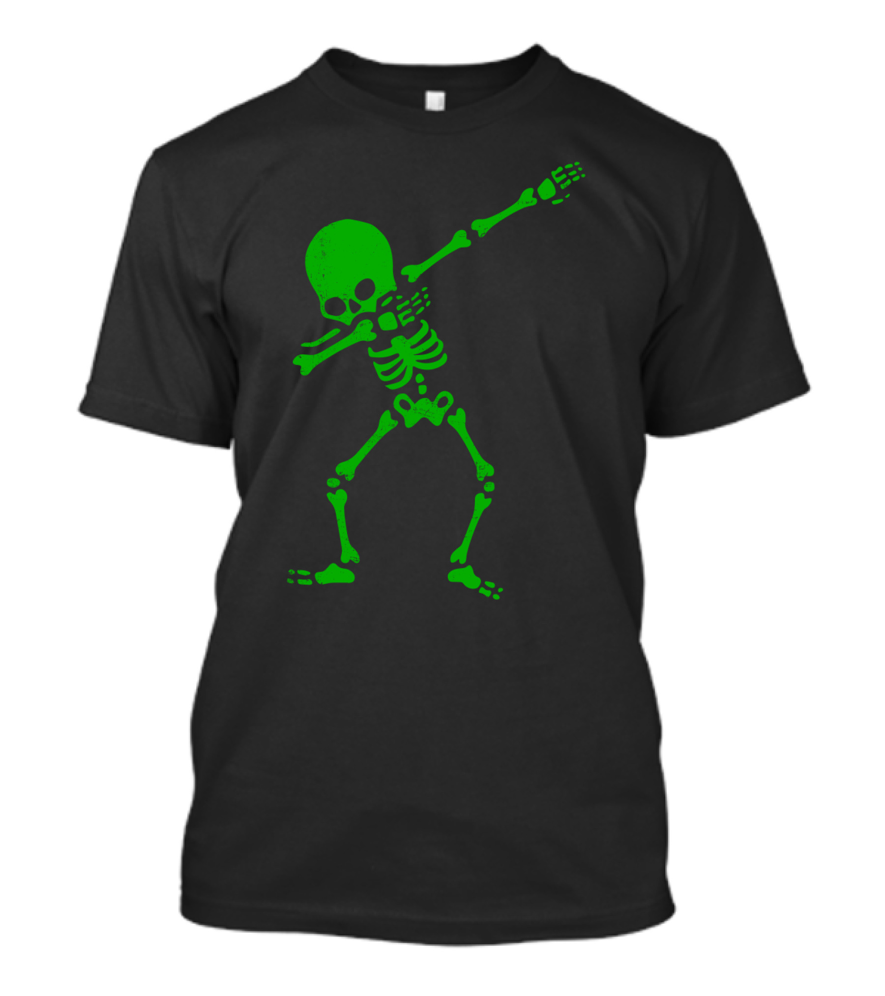 Dabbing Green Skeleton Halloween Humor T-Shirt