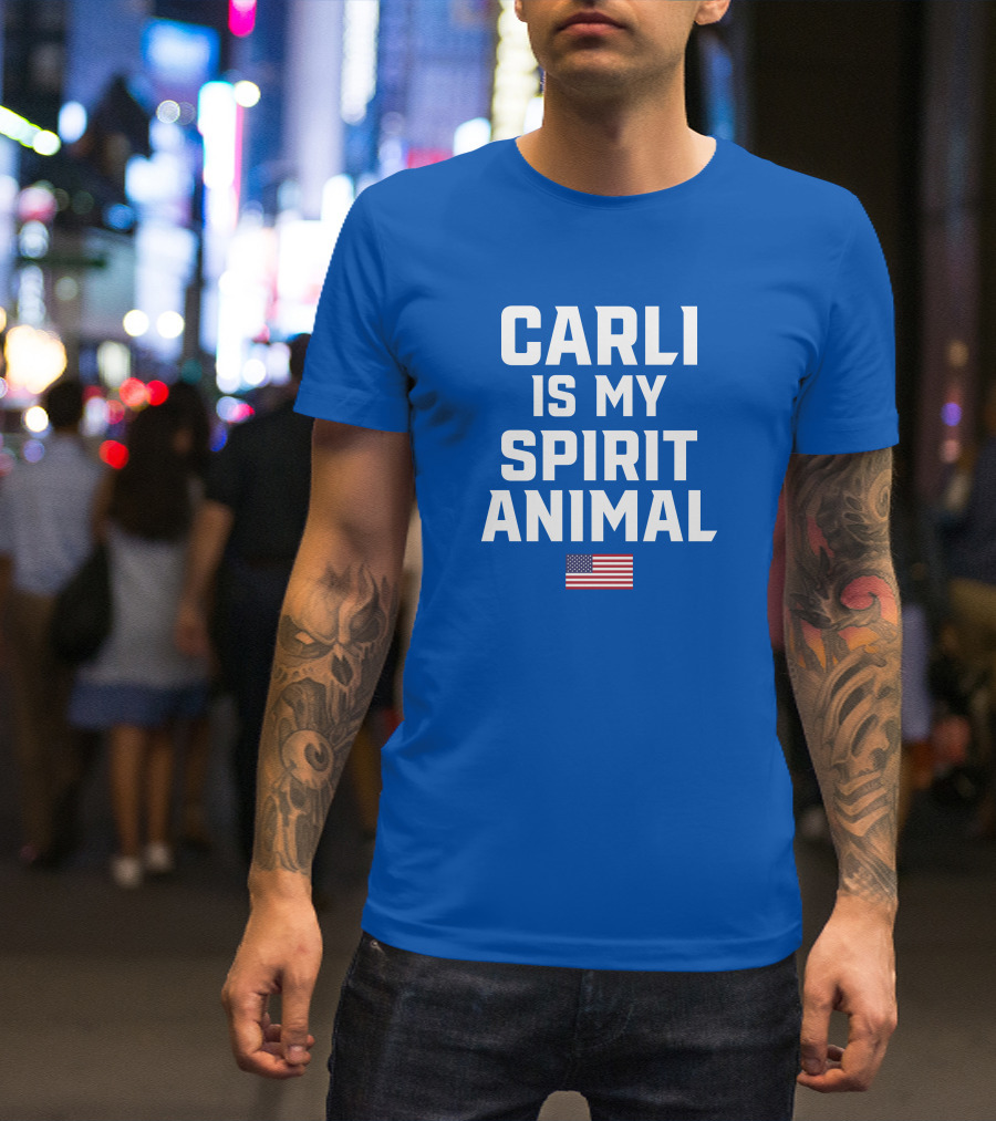 CARLI IS MY SPIRIT ANIMAL AMERICAN FLAG T-Shirt
