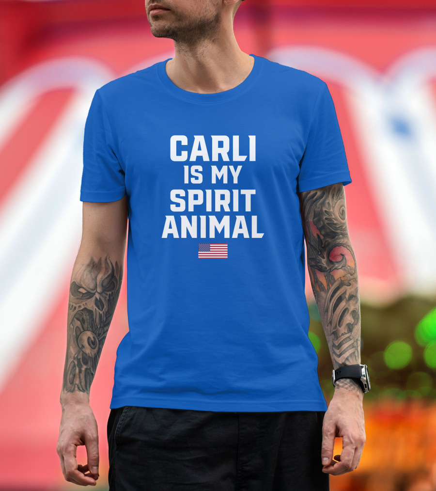 CARLI IS MY SPIRIT ANIMAL AMERICAN FLAG T-Shirt
