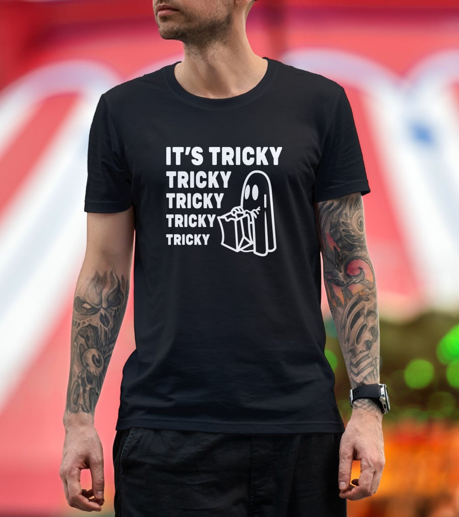 It's Tricky Ghost Boo Halloween Featuring LittleVodkaOwl T-Shirt