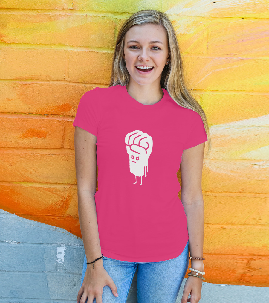 Tumindig By Linya-Linya Saab Fist Character On Pink Background T-Shirt