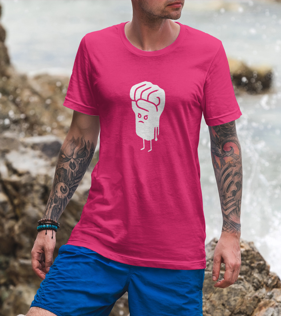 Tumindig By Linya-Linya Saab Fist Character On Pink Background T-Shirt