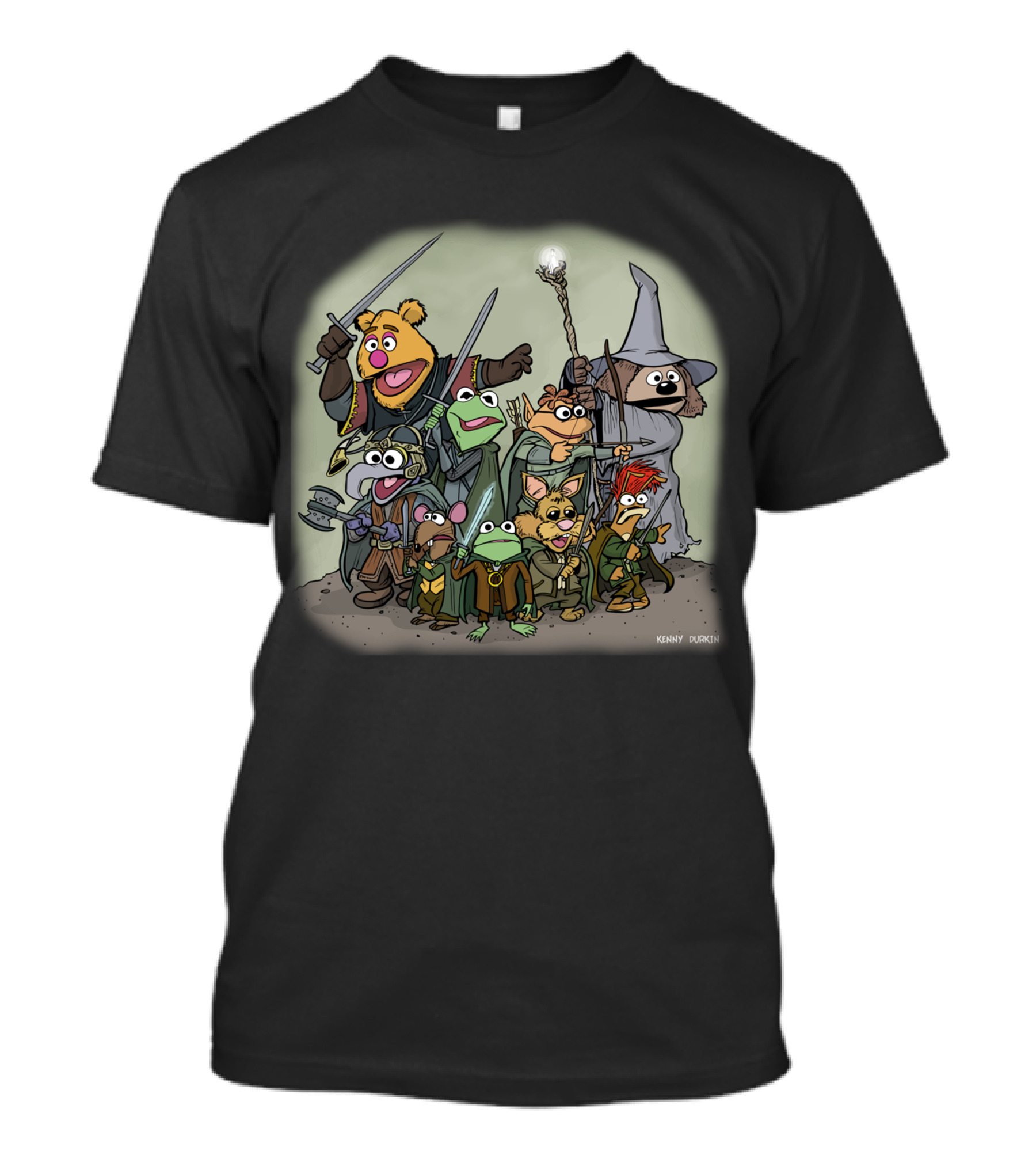 Fellowship Of The Muppets By Kenny Durkin Fantasy Crossover T-Shirt