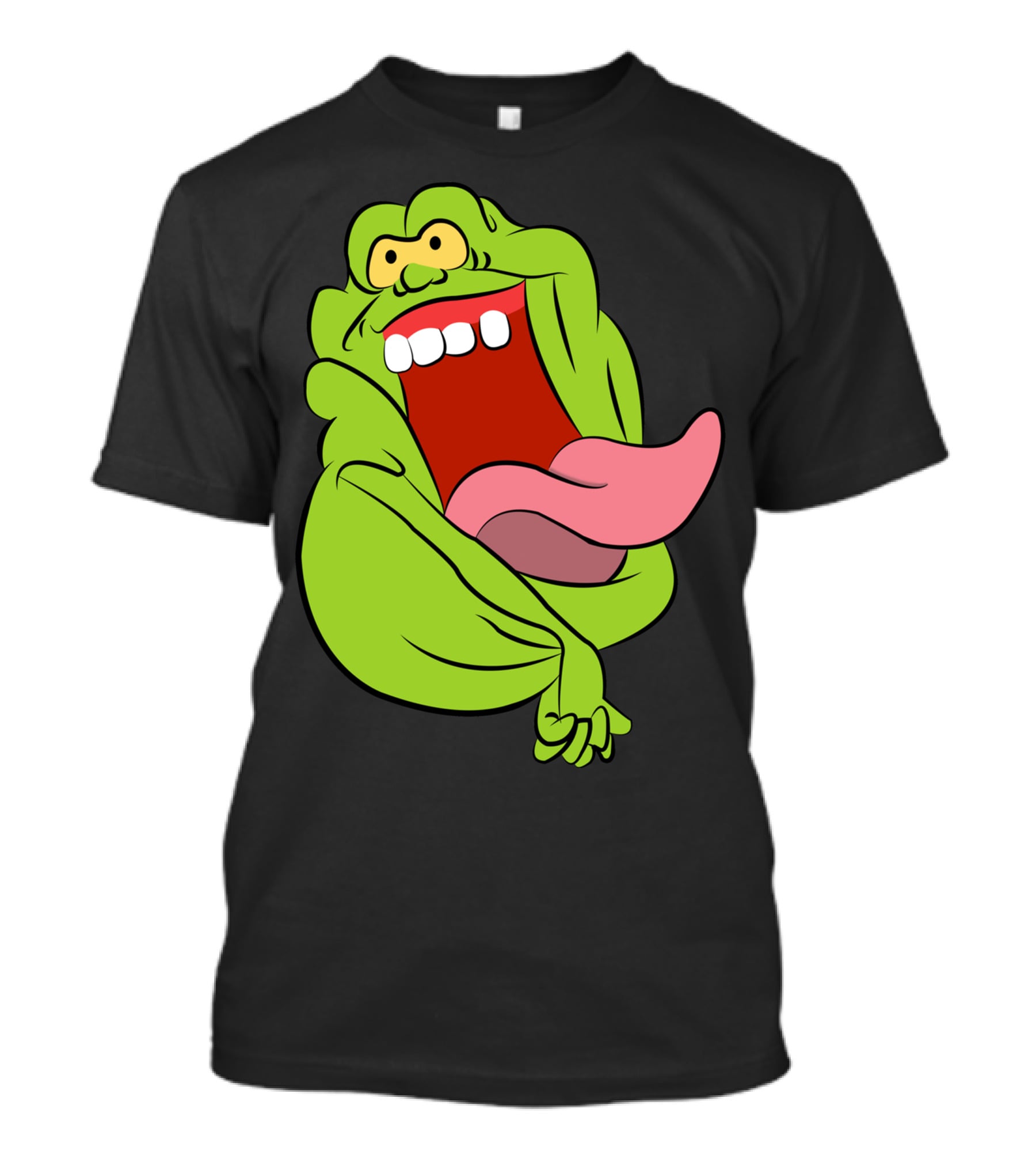 The Real Ghostbusters Slimer Tongue Out Iconic Cartoon Ghost Character T-Shirt
