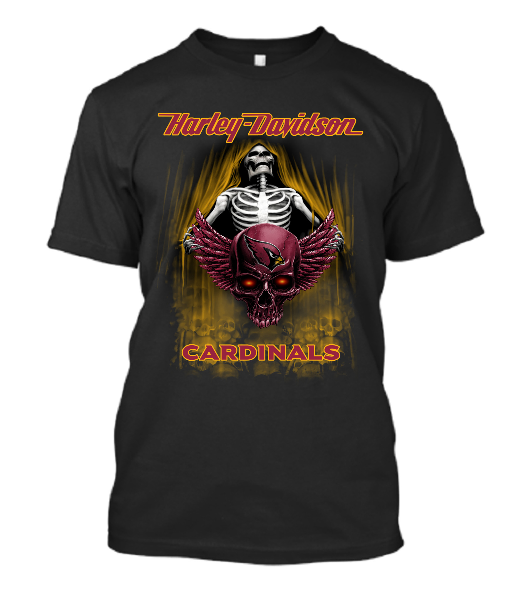 Harley Davidson Cardinals Skeleton Skull Arizona T-Shirt