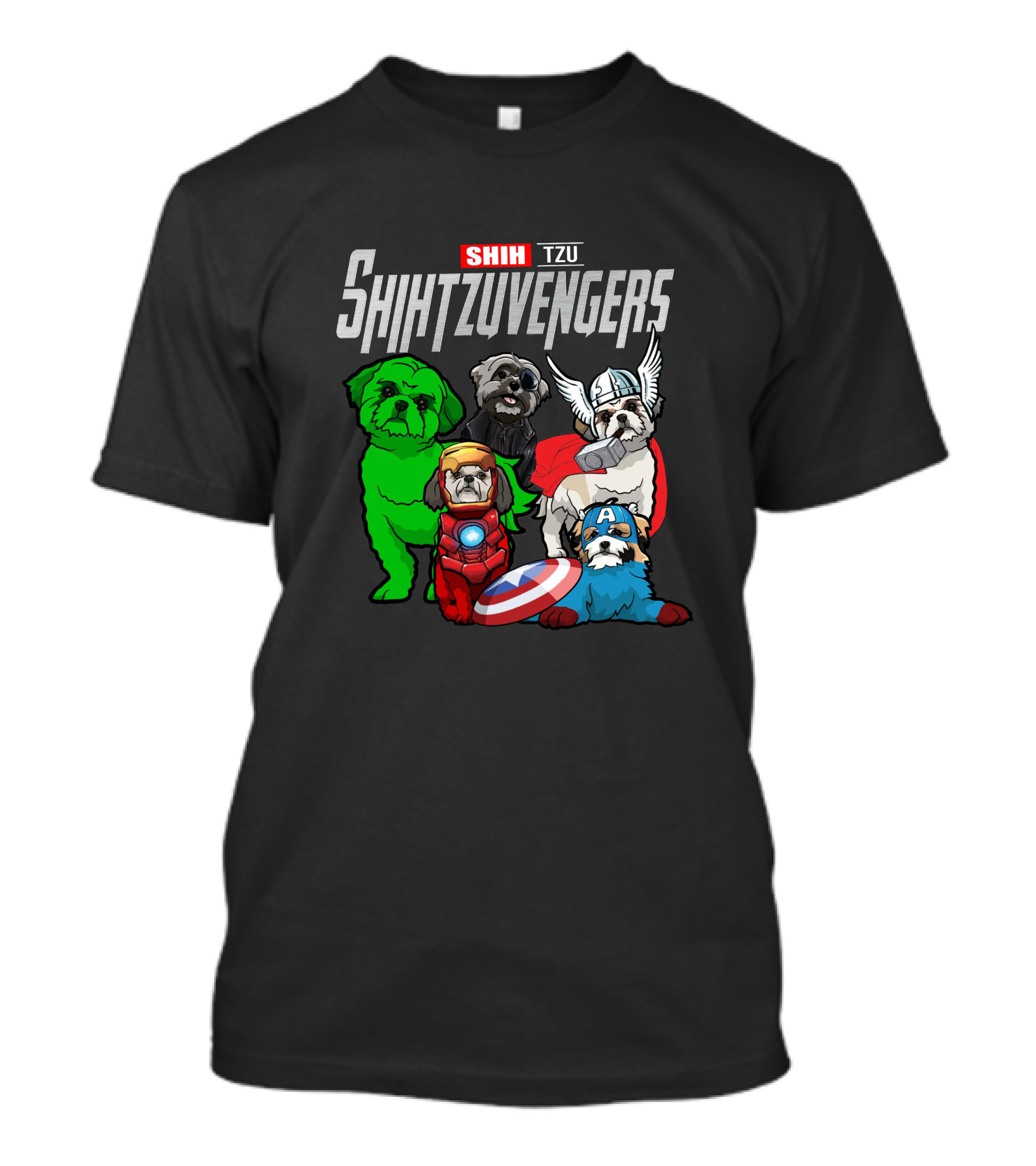SHIHTZUVENGERS SHIH TZU DOGS AS SUPERHEROES ASSEMBLE T-Shirt