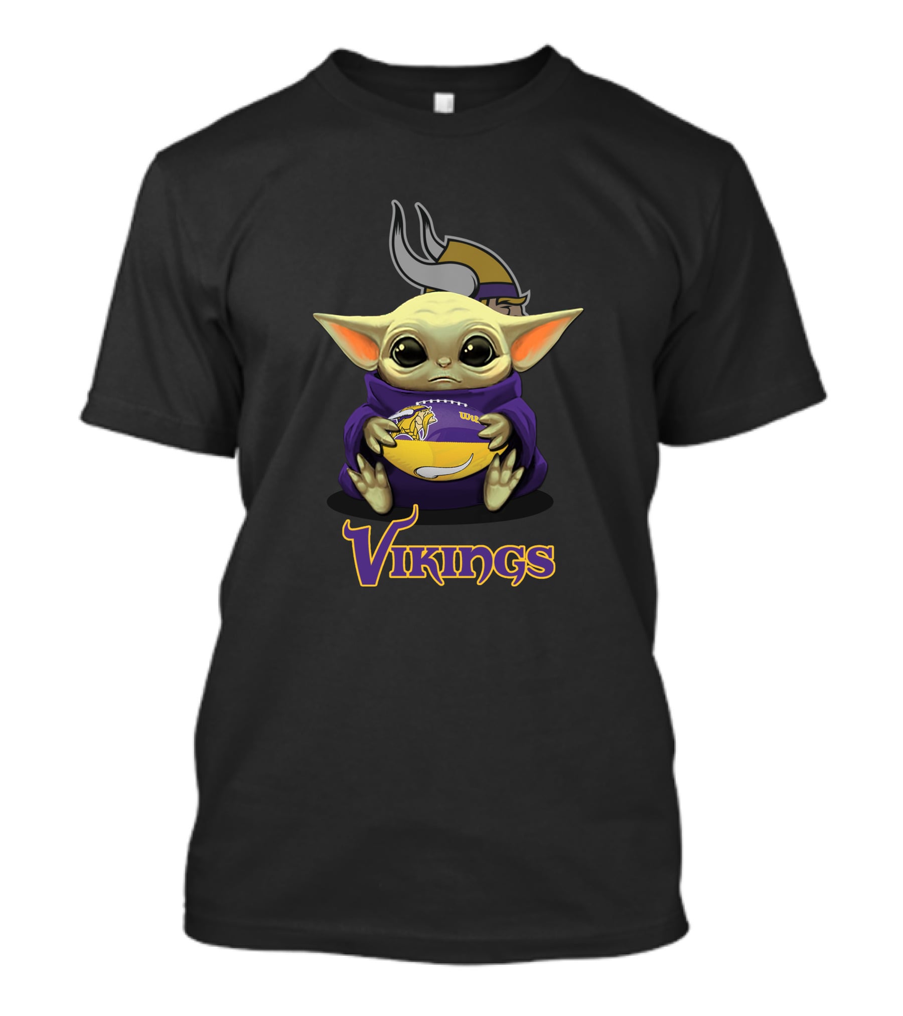 Vikings Baby Yoda With Minnesota Football T-Shirt