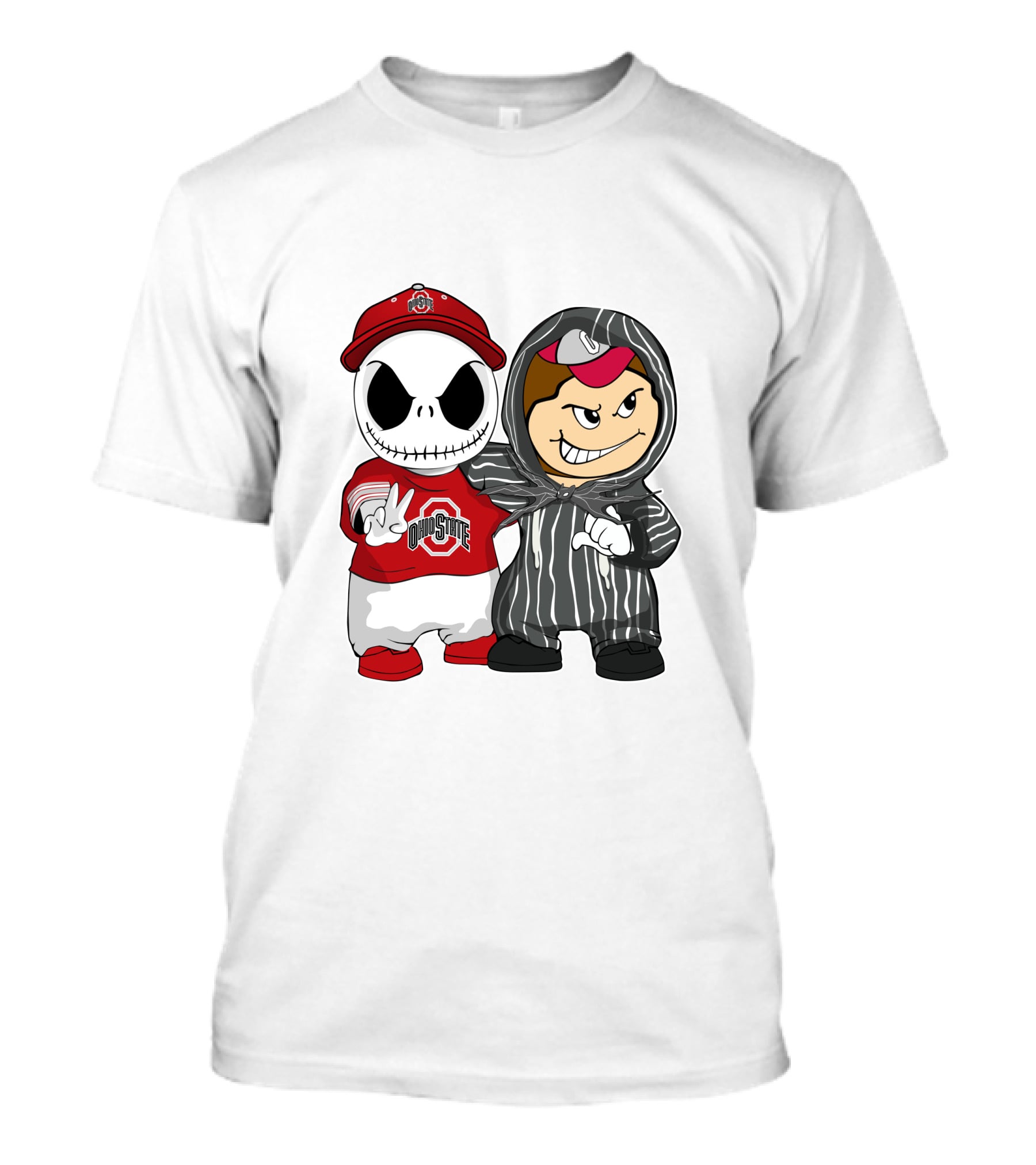 Ohio State Buckeyes Jack Skellington Character Friends In Team T-Shirt