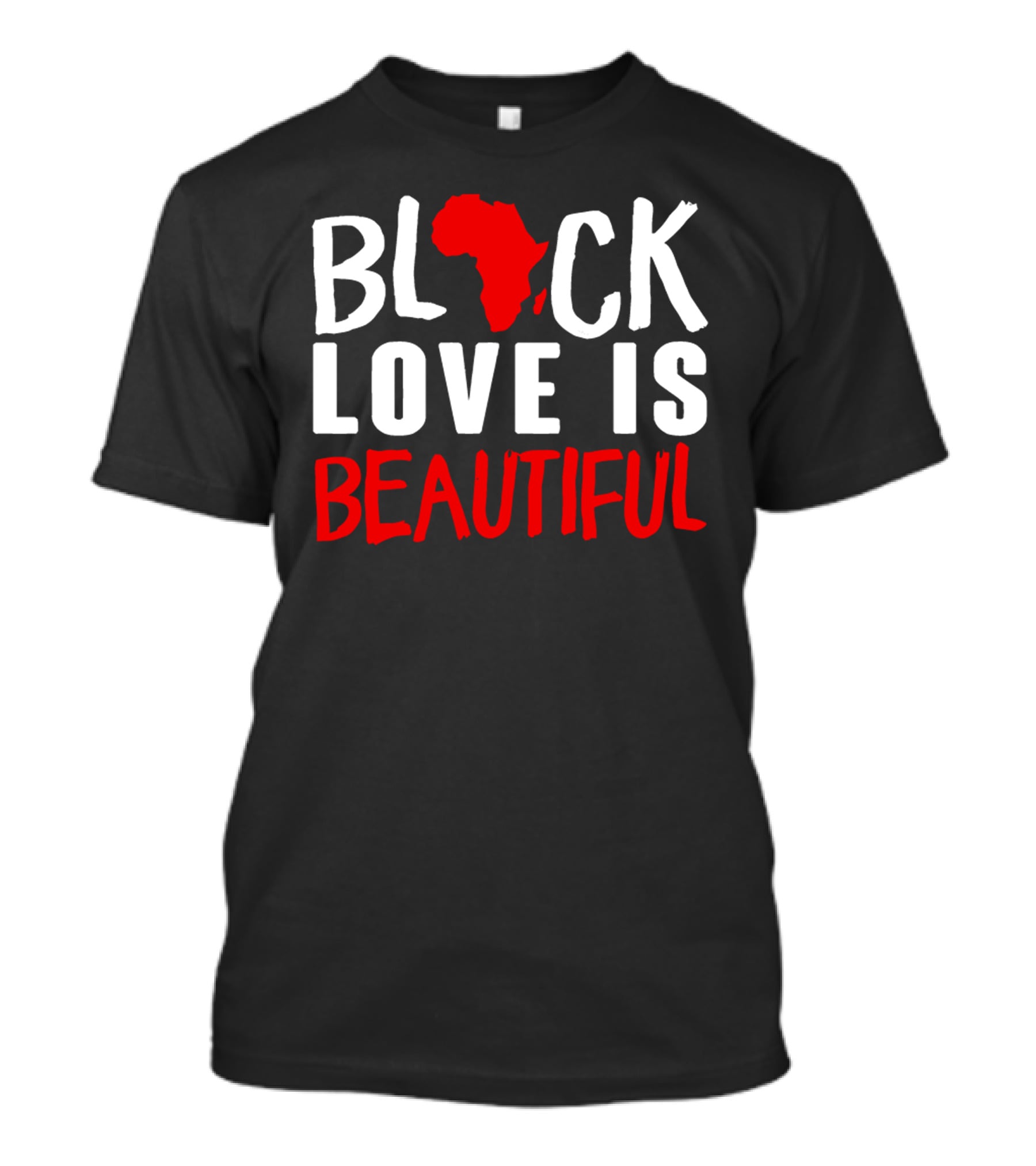 Black Love Is Beautiful Africa Map T-Shirt