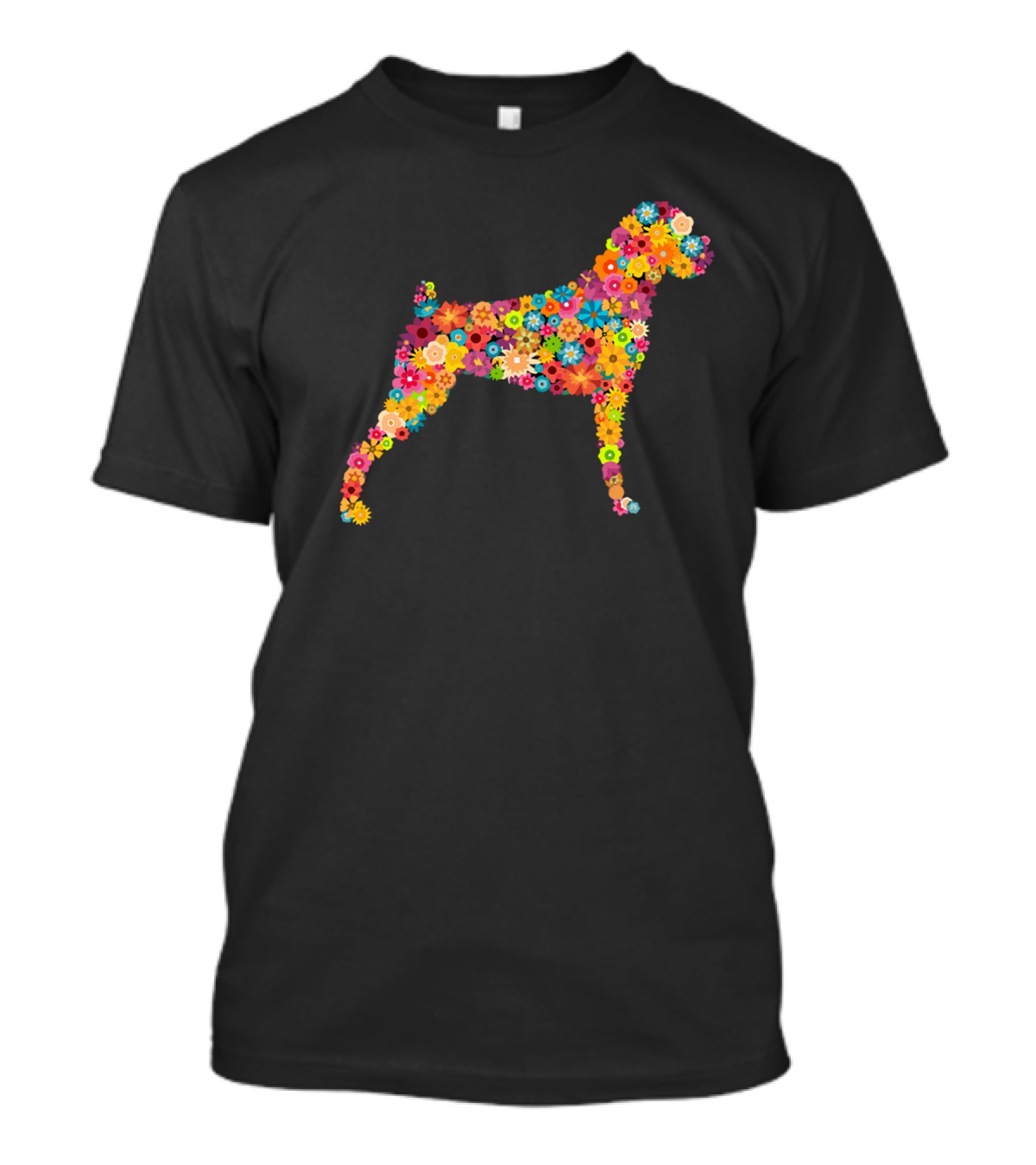 Boxer Flower Pattern Dog T-Shirt