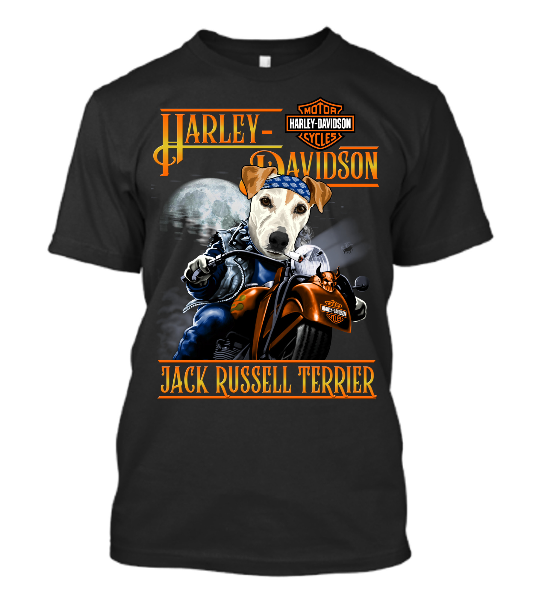 Harley Davidson Jack Russell Terrier Motorcycle Rider T-Shirt