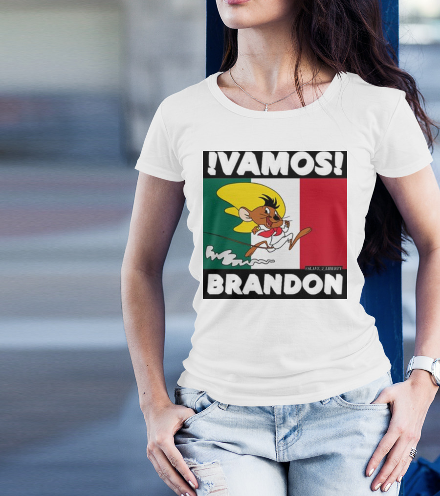 Vamos Brandon Mouse Mexican Flag T-Shirt