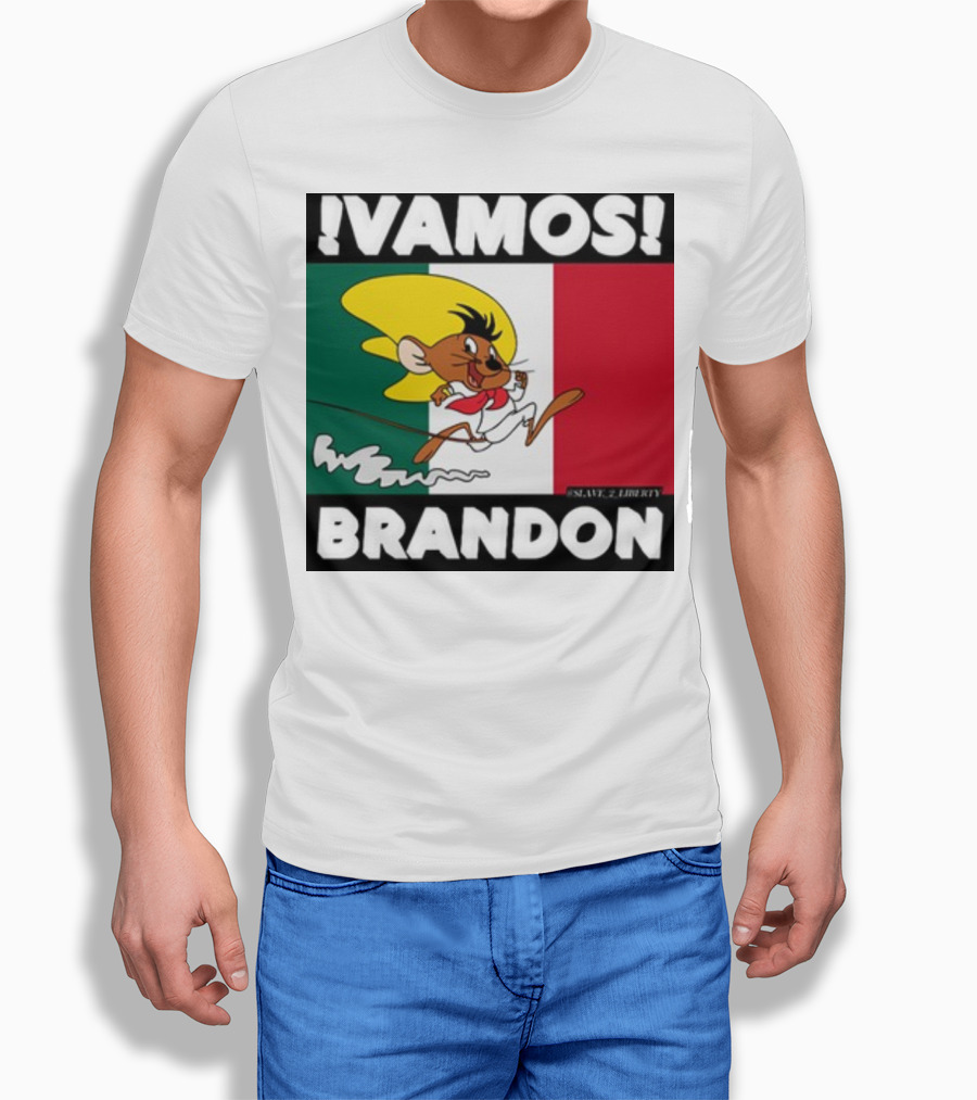 Vamos Brandon Mouse Mexican Flag T-Shirt