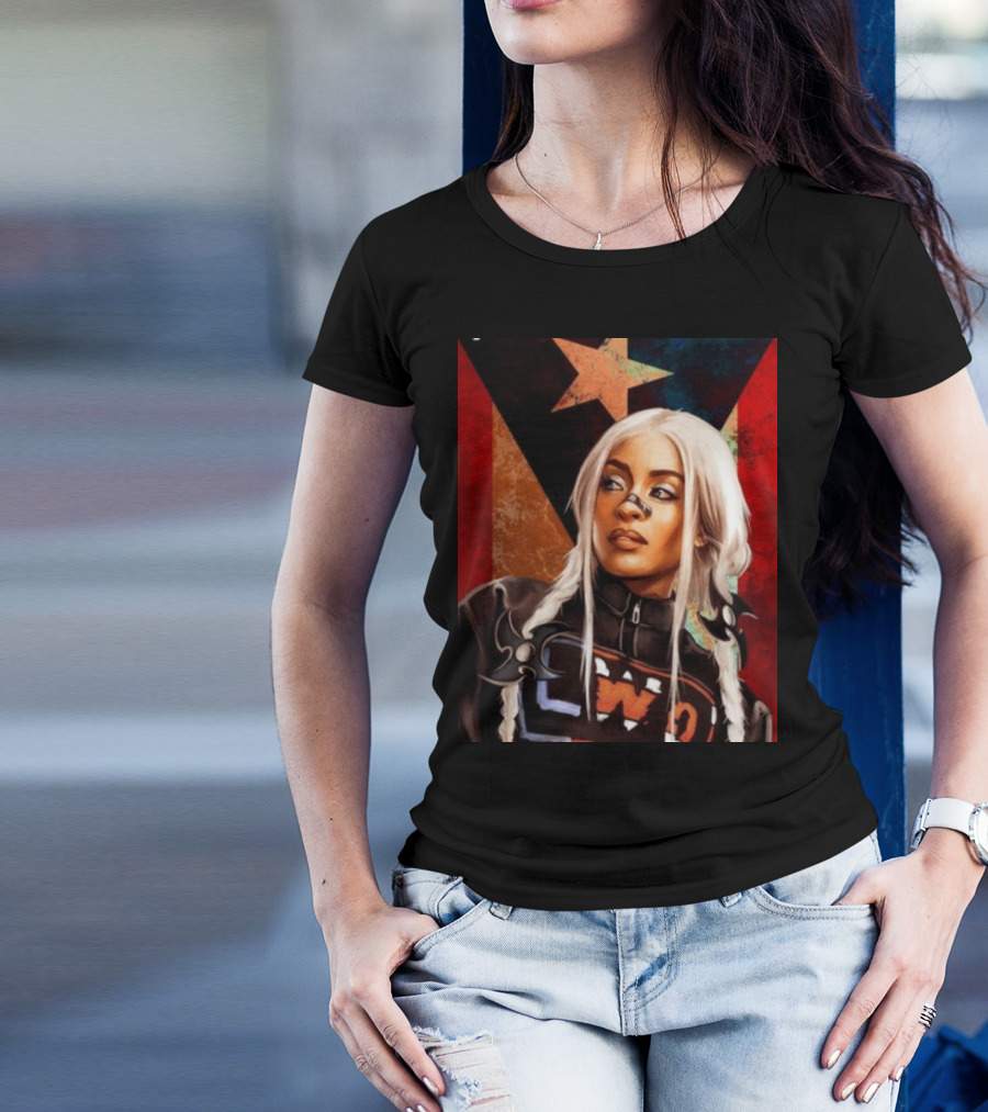 LWO Zelina Vega Fear La Chancla Puerto Rican Flag Background T-Shirt